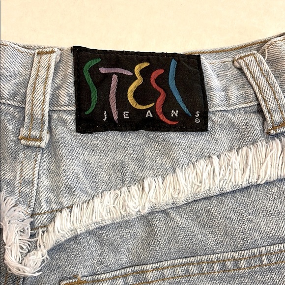 Vintage STEEL Jean Shorts- Size 9 - Picture 3 of 11